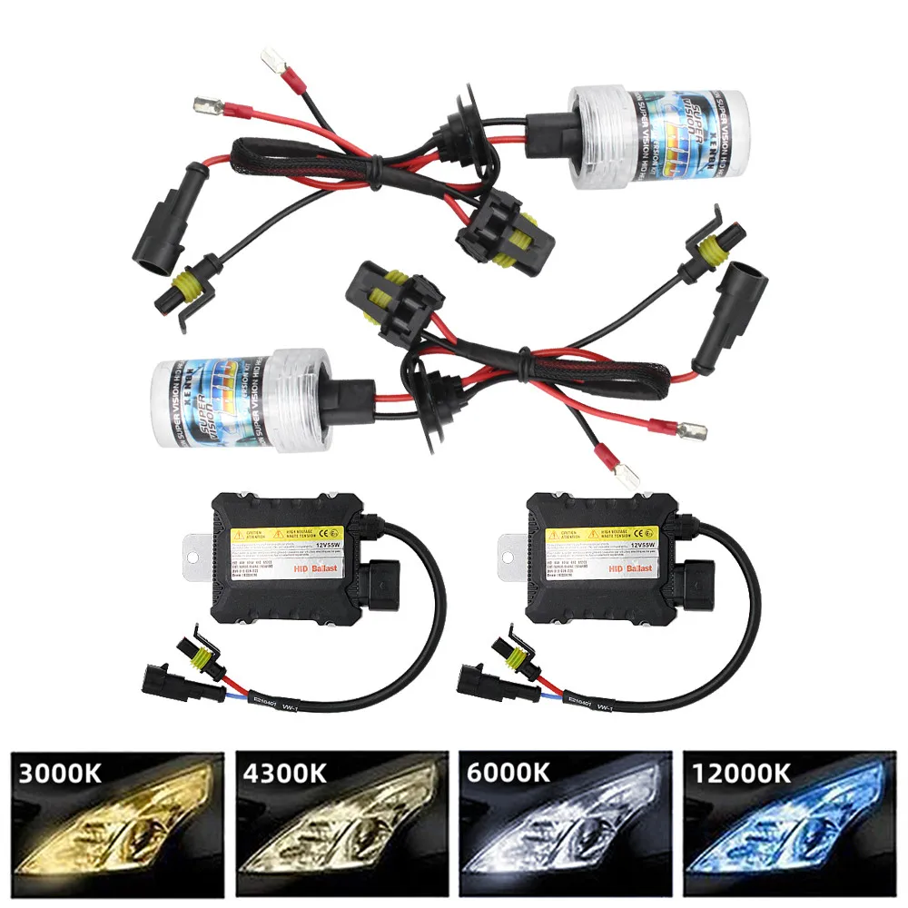 55 Вт HID ксеноновый комплект H1 H3 H7 H11 9005 9006 3000K 4300K 6000K 12000K ксеноновая фара с тонким