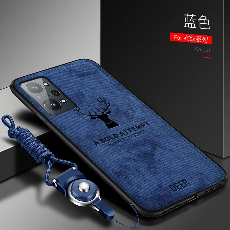 For OPPO Realme GT2 Pro Case Luxury Soft Silicone+Hard fabric Deer Slim Protect Back Cover Case for Realme GT NEO 2 GT 2 2Pro