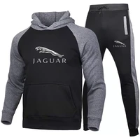 2022 jaguar print spring and autumn new mens hoodie pants harajuku sports suit casual sweater sportswear brand sportswear men