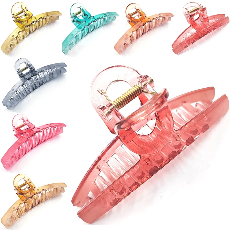 

Korean Transparent Resin Grab Clip Large Acetate Hair Clip Crab Hair Claws for Women Girl Hair Accessories Hair Style Make