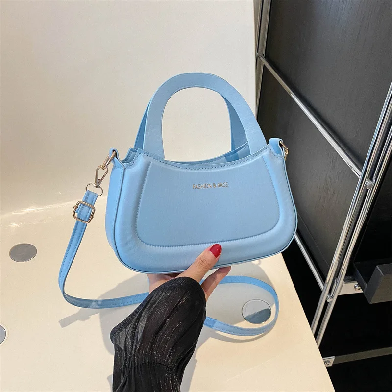 

Women Bag Solid Color Shoulder Bag Pu Leather Handbag Ladies Fashion Crossbody Bag Korean Casual Small Tote Bag Party Clutch