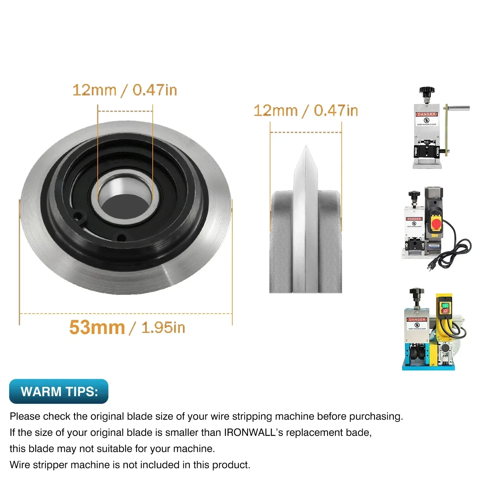 

Модернизированное сменное лезвие 39 мм/53 мм/64 мм для машины для зачистки медных проводов, резаки для зачистки кабеля с питанием