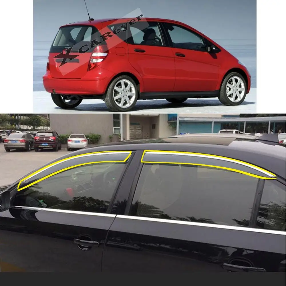 

Автомобильная наклейка пластиковое оконное стекло ветрозащитный козырек защита от дождя/Солнца дыма вентиляционное отверстие для Mercedes Benz ...