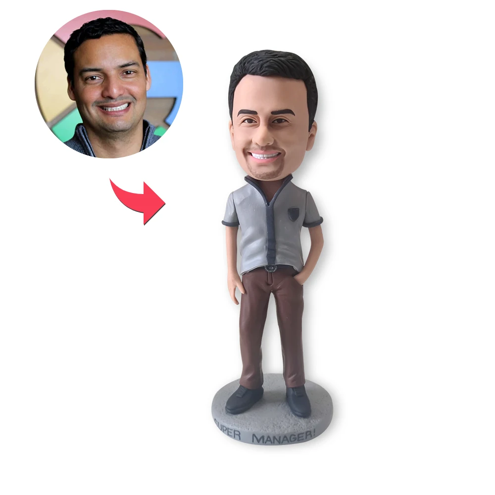 

Make Yourself Into A bobblehead Cool Fashion Man Mini Doll Photo Personalization Anniversary Gift For Friend Fine Statue Toy