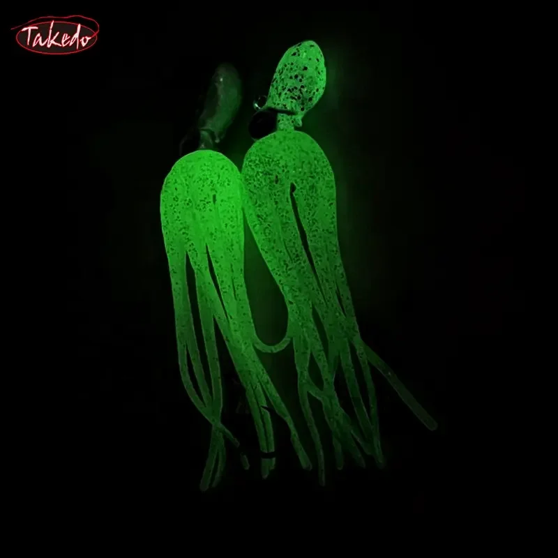 Фото Мормышка со свинцовой головкой-осьминогом TAKEDO LG01 150 г, УФ ТПР с крючком, мягкие рыболовные приманки №5