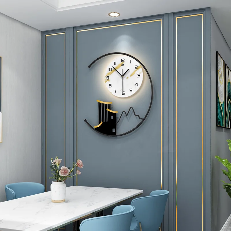 

Modern Minimalist Wall Clocks Living Room Decorative Wall Hanging Clocks with Night Lights Wall-mounted Clock Watch Home Decorat
