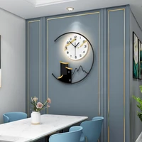 modern minimalist wall clocks living room decorative wall hanging clocks with night lights wall mounted clock watch home decorat
