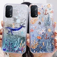 liquid soft carving cat whale phone case for realme 7i c17 c15 c11 c3 c2 a1k quicksand cover for oppo a9 a5 2020 a77 f11 a72 a52
