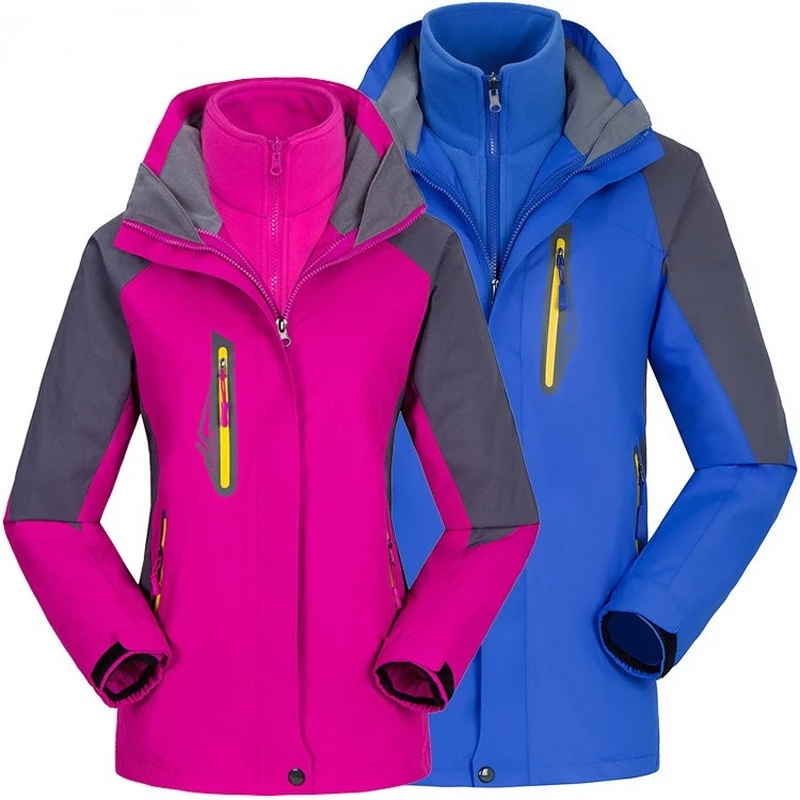 Jacket for Women Ski Suit Autumn and Winter New Outdoor Men and Two-piece Three-in-one Detachable Fleece Jacket