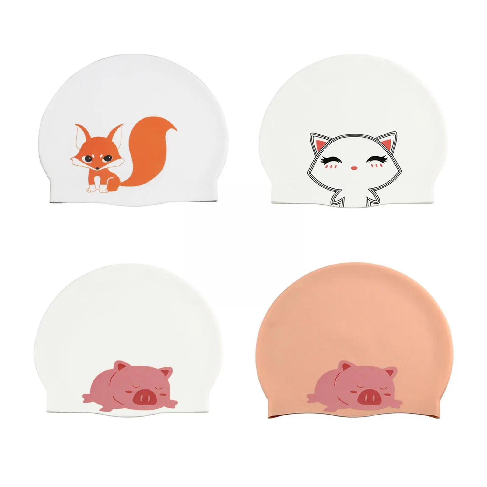 

Swimming Animal Swim Pool Hat Sporty Ultrathin Bathing Swimming Caps Waterproof Ear Protect Silicone Diving Hat For Adults B8t4