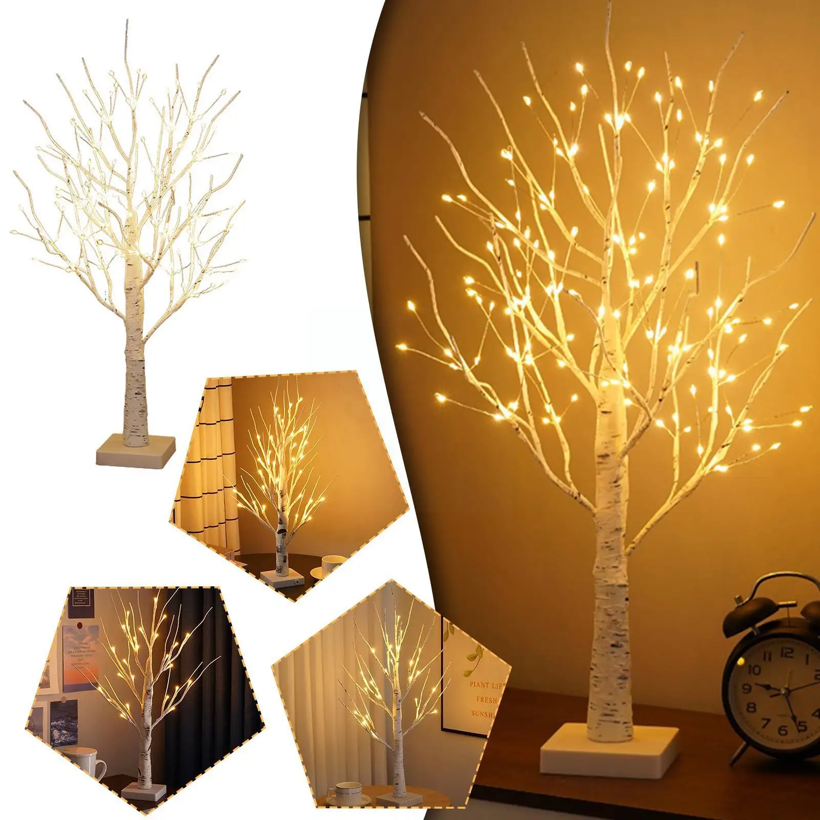 

LED Night Light Mini Christmas Tree Copper Wire Garland Lamp For Kids Home Bedroom Decoration Decor Fairy Light Holiday lig T2T9