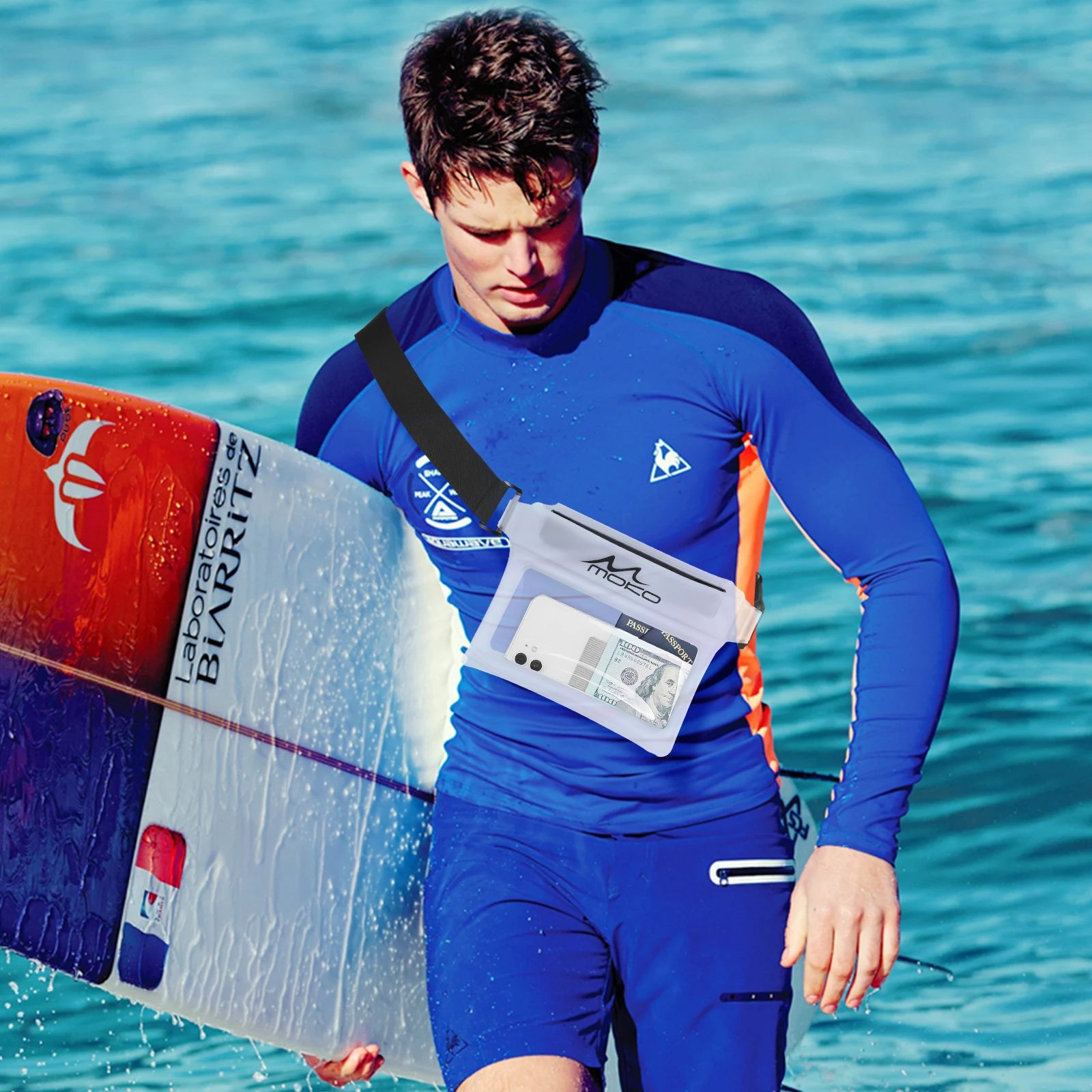 Водонепроницаемая поясная сумка MoKo Full View прозрачная для плавания совместимая с