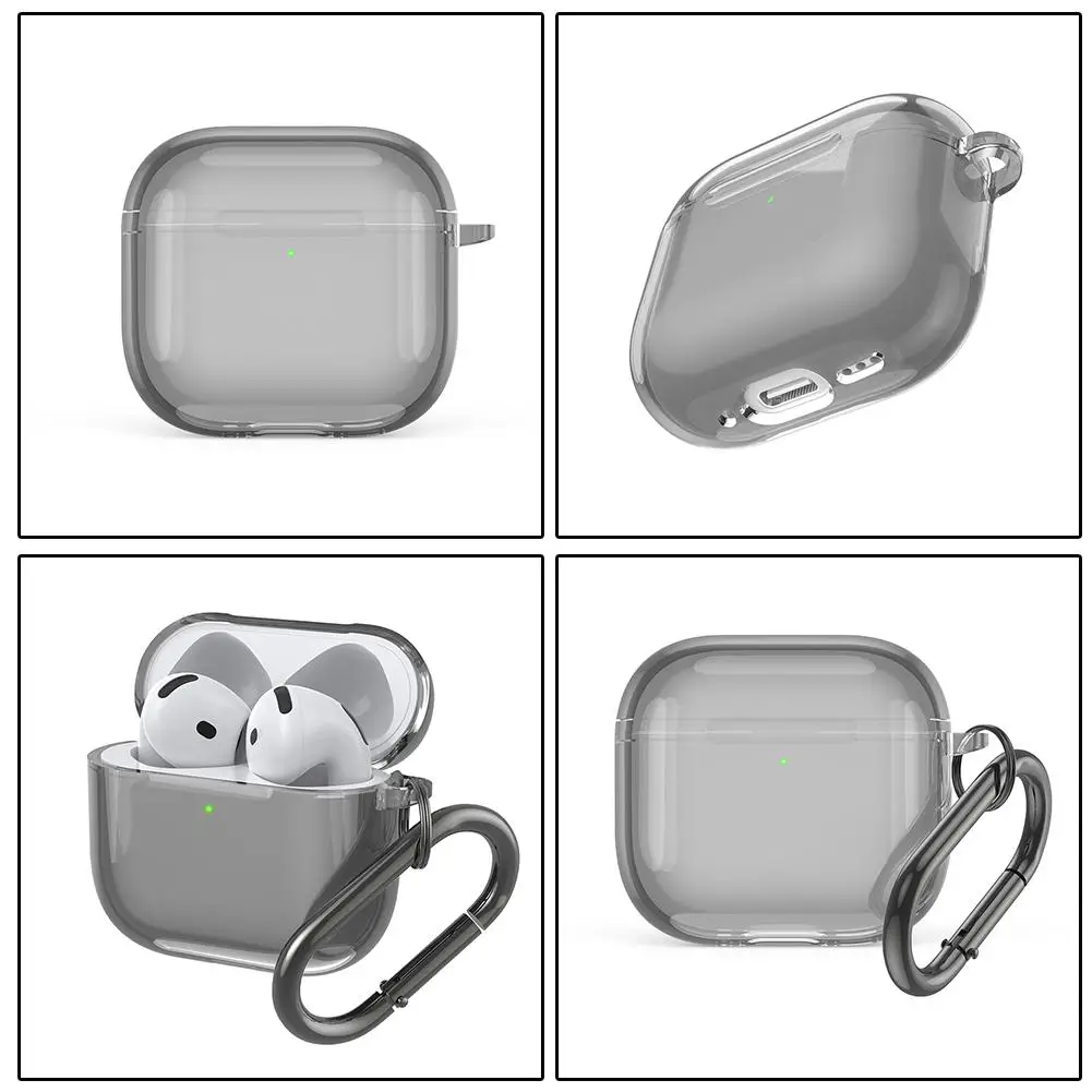 Прозрачный Простой чехол для наушников Apple Airpods4 с защитой от царапин Bluetooth