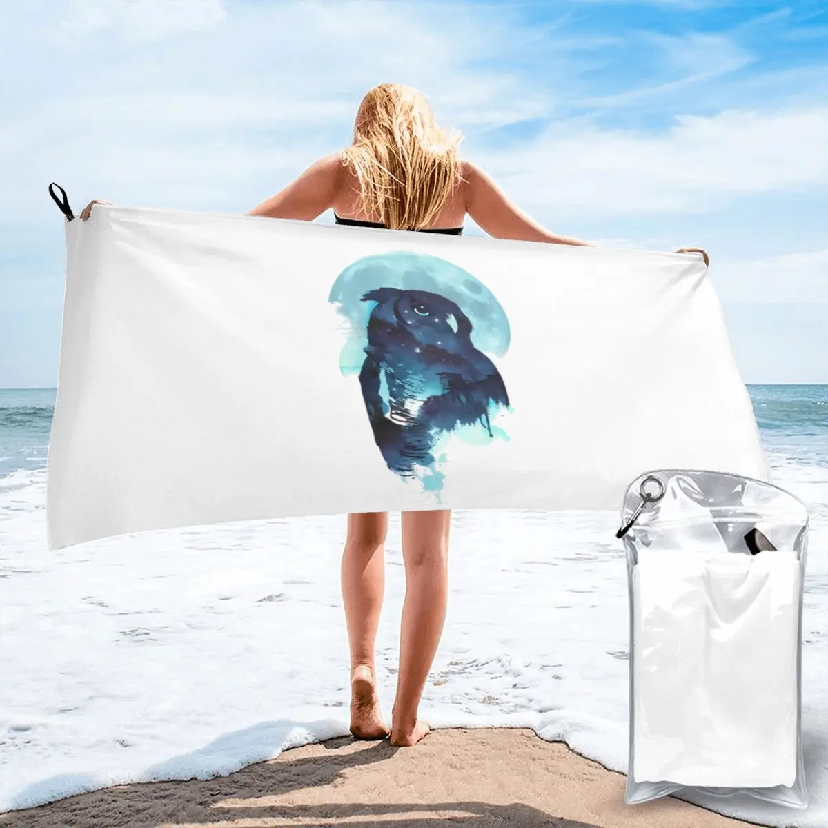 

Midnight Owl Poly Cotton Bath Towel Hand Towel Large Beach Towel Beach Mat Minimalist All-match Super Absorbent Quick drying