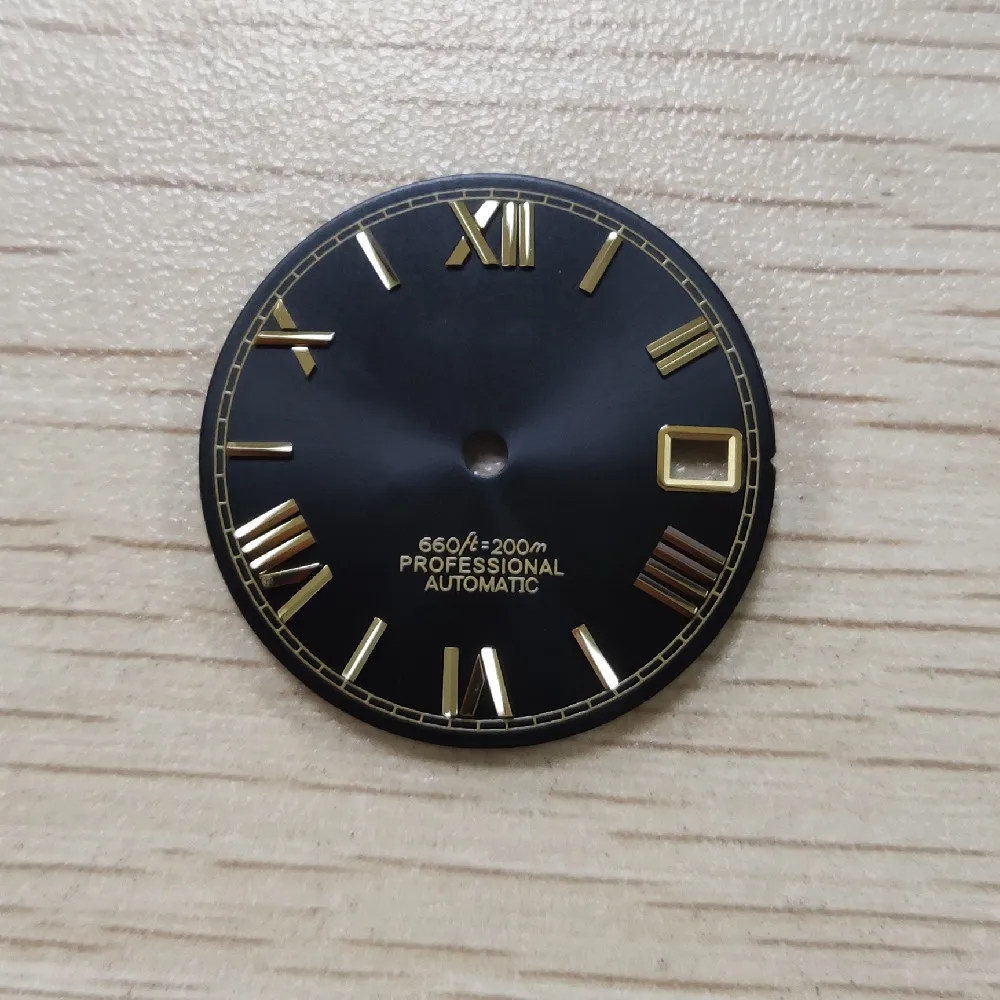 Watch Accessories Dial Sunburst Color Dial Roman Nails Silver Gold for NH35/36 Movement SKX007/009 MM Diving Watch MOD 28.5mm