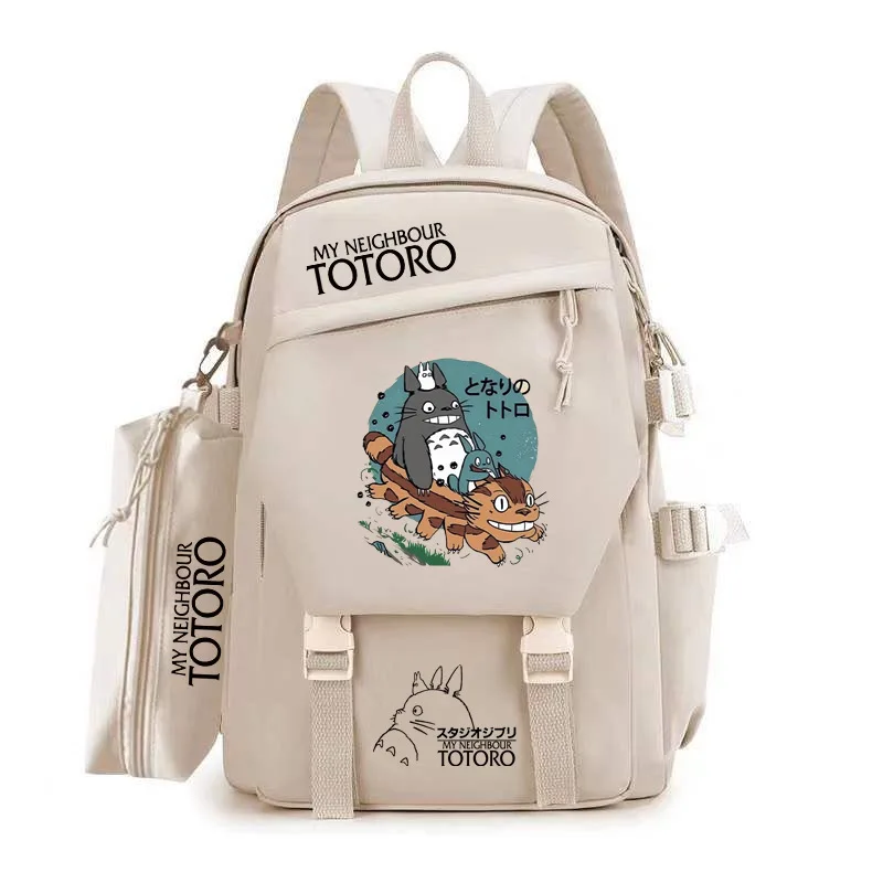 

Cartoon new MY NEIGHBOUR TOTORO campus student schoolbag youth anime backpack large capacity travel bag with pen gift for kids
