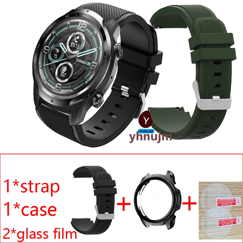 

Сменный ремешок для часов TicWatch Pro 3, ультра силиконовый ремешок для TicWatch Pro 3, ремешок с защитной пленкой