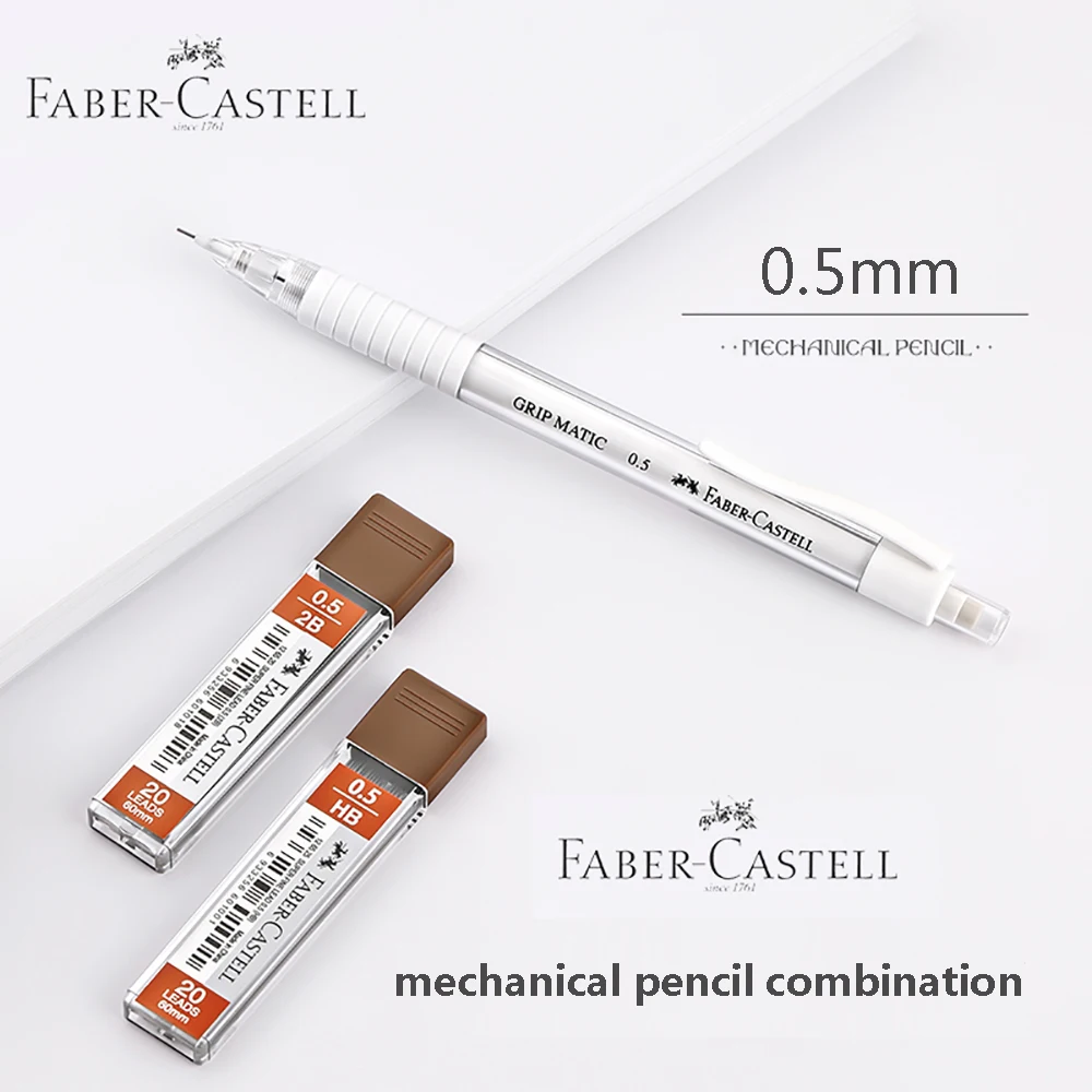

Germany FABER-CASTELL Automatic Pencil Writing 2B/HB Free Press Not Easy To Break Lead White Transparent Rod Pencil 0.5mm lead