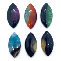 marquise cabochon multicolor agate pendant 19x39mm natural rose quartz gemstone pendant for jewelry making necklace accessories