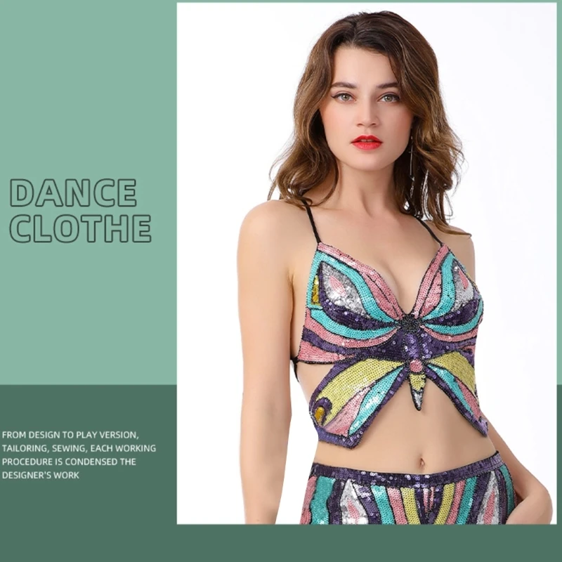 Женский летний топ без рукавов с открытой спиной, костюм с открытой спиной, блестящая Одежда для танцев Женский летний топ без рукавов с открытой спиной, костюм с открытой спиной, блестящая Одежда для танцев
