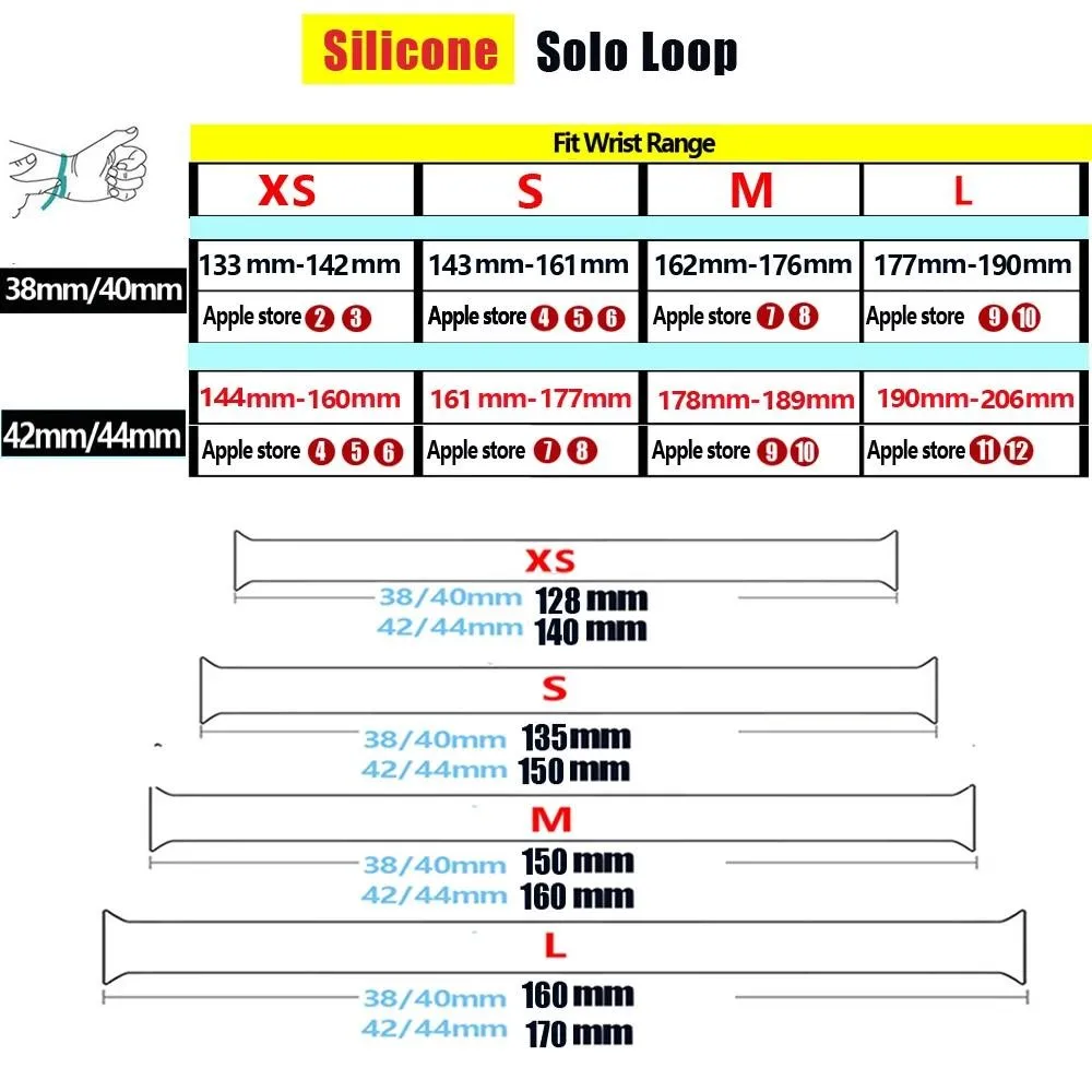 Solo Loop силиконовый ремешок для Apple Watch Band 40 мм 44 мм 45 мм 41 мм 49 мм 38 мм 42 мм браслет iwatch series 9 8 7 6 se ultra 2 ремешок (art.: 3920d4026791c) - 3920d4026791c