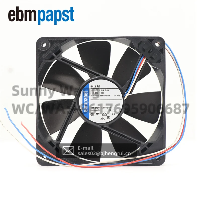 Фото ebmpapst 4414F/2 12 см 120*120*25 мм 24 В постоянного тока 5,0 Вт 2900 об/мин 100CFM 0,21A осевой охлаждающий вентилятор шарикоподшипника №1