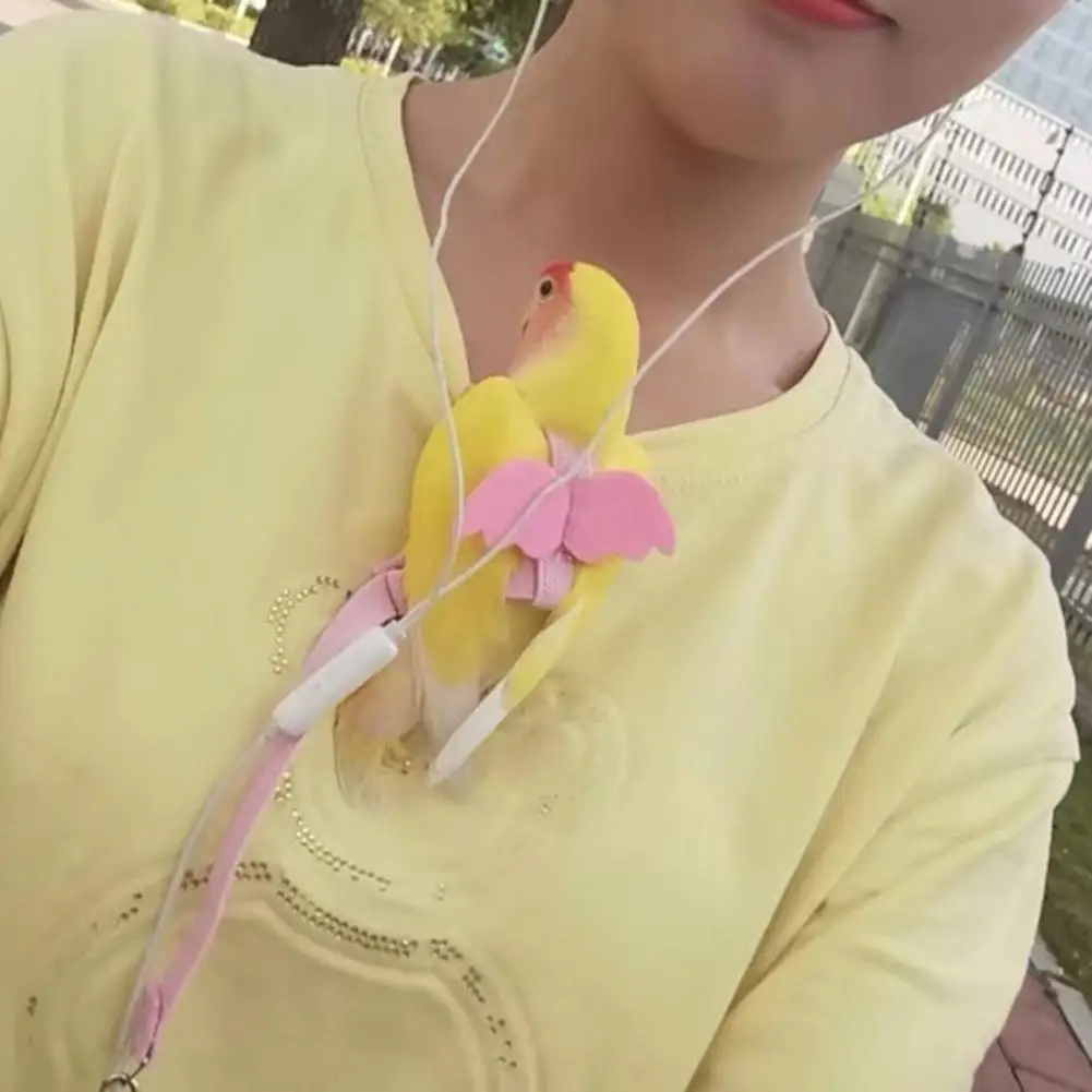 Регулируемый поводок с удобной ручкой в виде птицы-попугая