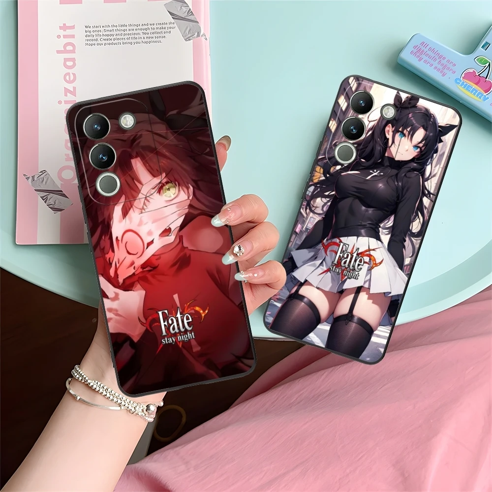 Fate Night Rin Tohsaka Cell Phone Case for VIVO Y95 Y93 Y31 Y20 V19 V17 V15 Pro X60 NEX Black Soft Cover Shell