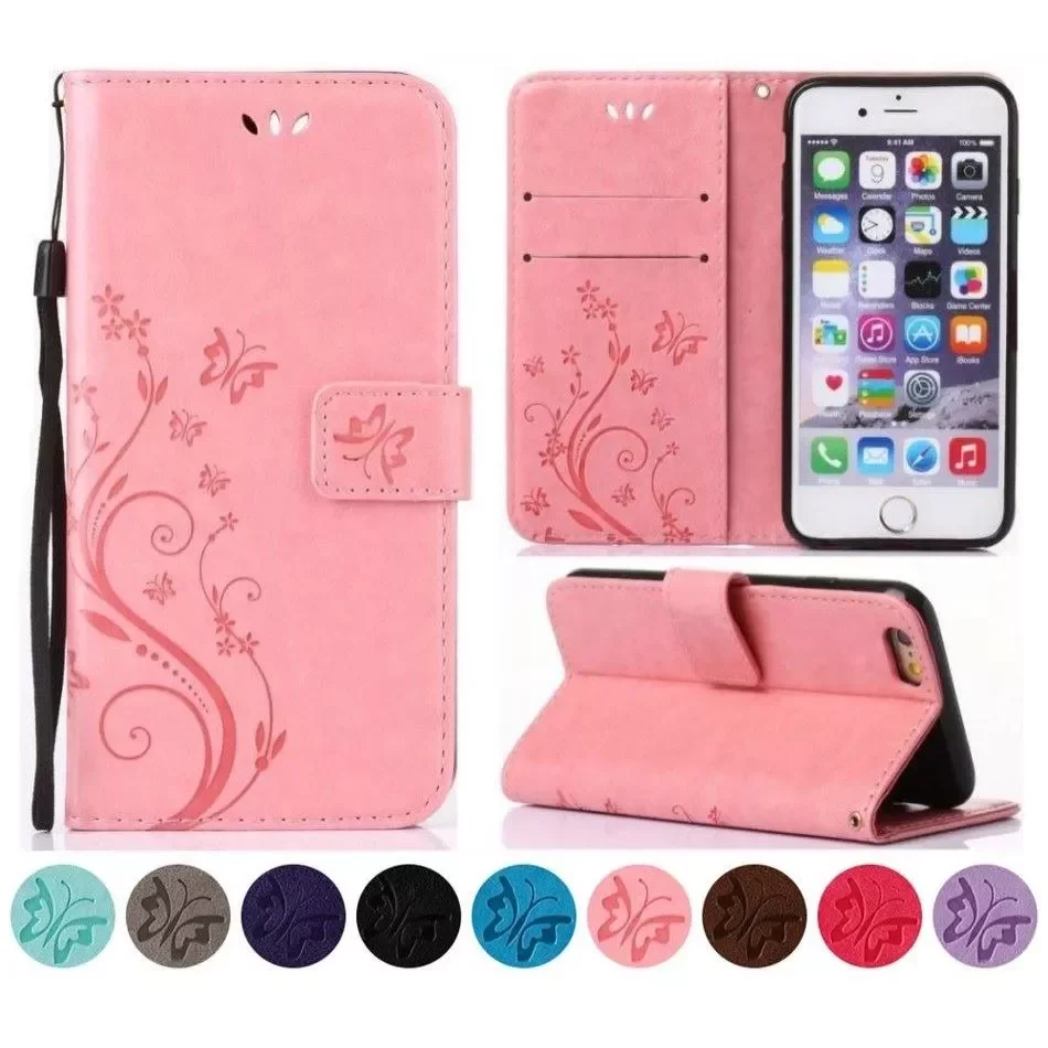 

Flip Wallet For Apple iPhone 14 13 12 Mini 11 Pro Max SE 2020 X XR XS 8 7 6 6S Plus 5S Stand Leather Back Cover D04E