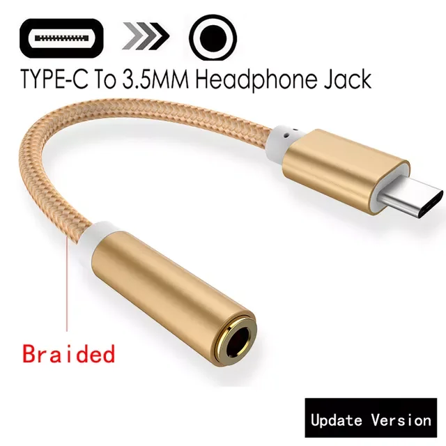 

Braided Cable Adapter USB-C Type C To 3.5mm Jack Headphone Cable Audio Aux Cable Adapter for Xiaomi Huawei for Smart Phone