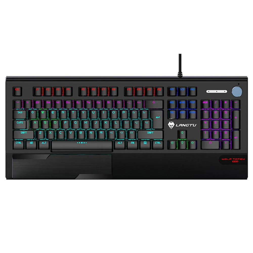 

Клавиатура K1000 Механическая Проводная с 104 клавишами, с синей подсветкой и многофункциональной ручкой