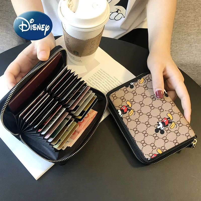

Новая женская сумка для карт Disney с Микки, Женский кошелек высокого качества, вместительный изысканный женский кошелек с несколькими отделе...