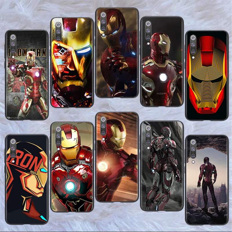 

Marvel Iron Man character For Xiaomi Mi 12 12X 11T 11i 11 10T Note 10 9T 9 SE 3 CC9E Pro Lite Ultra Black luxury Soft Phone Case