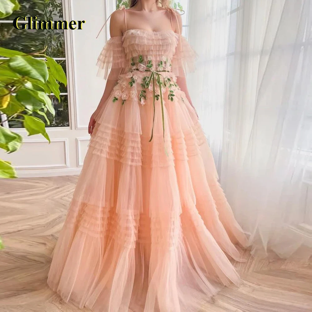

Glimmer Elegant Tiered Tulle Evening Dresses Formal Prom Gowns Made To Order Quinceanera Vestidos Fiesta Gala Robes De Soiree