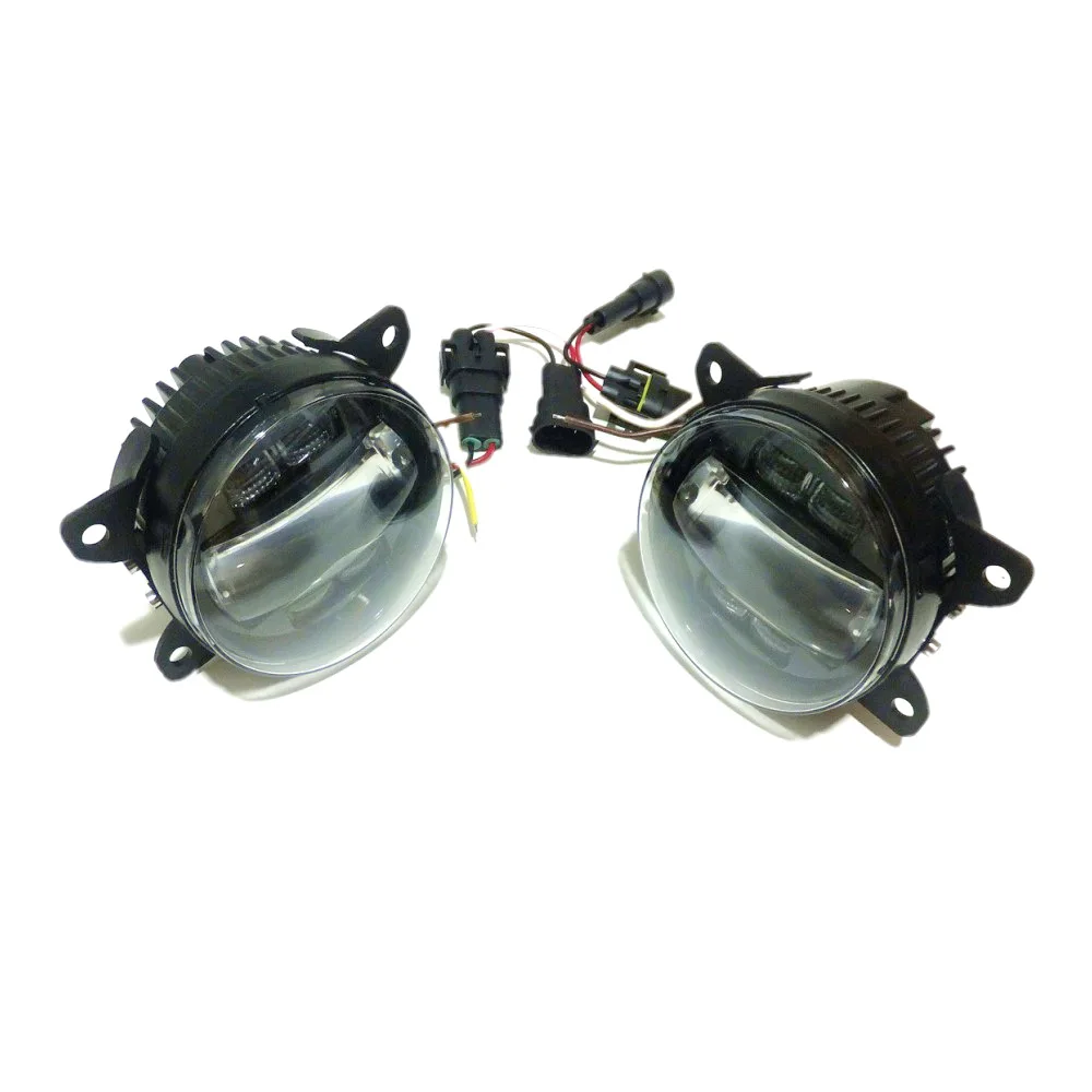 July King 6000k 3000LM Car LED Fog Lamp Case for Nissan Pathfinder 2005-2012 2017-2019 Lens + DRL+Yellow Turn Signals