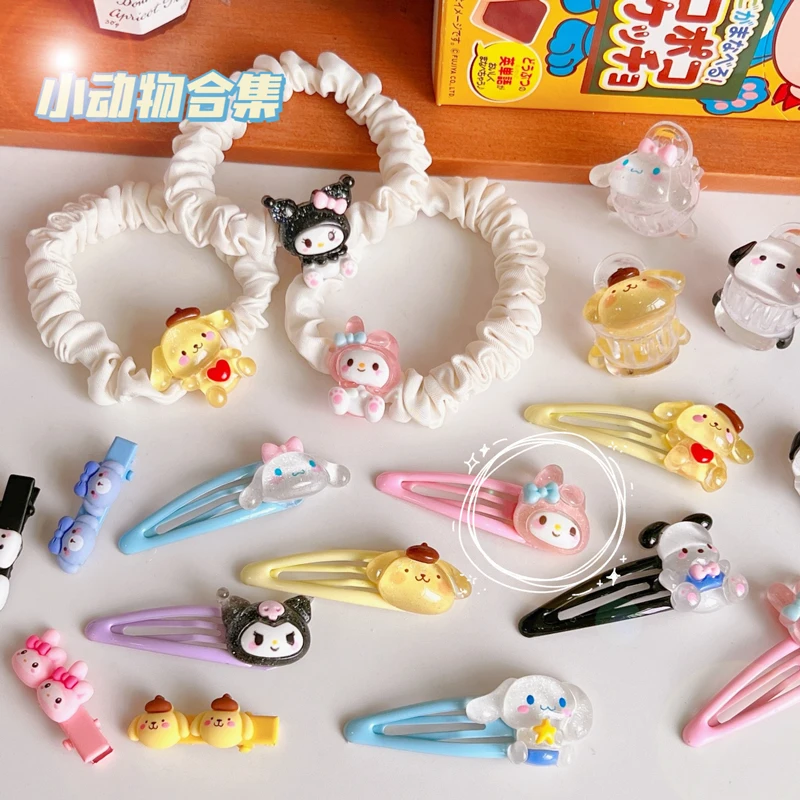

Kawaii Kuromi Cinnamoroll мимелоди похладковые милые волосы искусственная Женская повязка для волос в форме сердца Заколка-невидимка головной убор