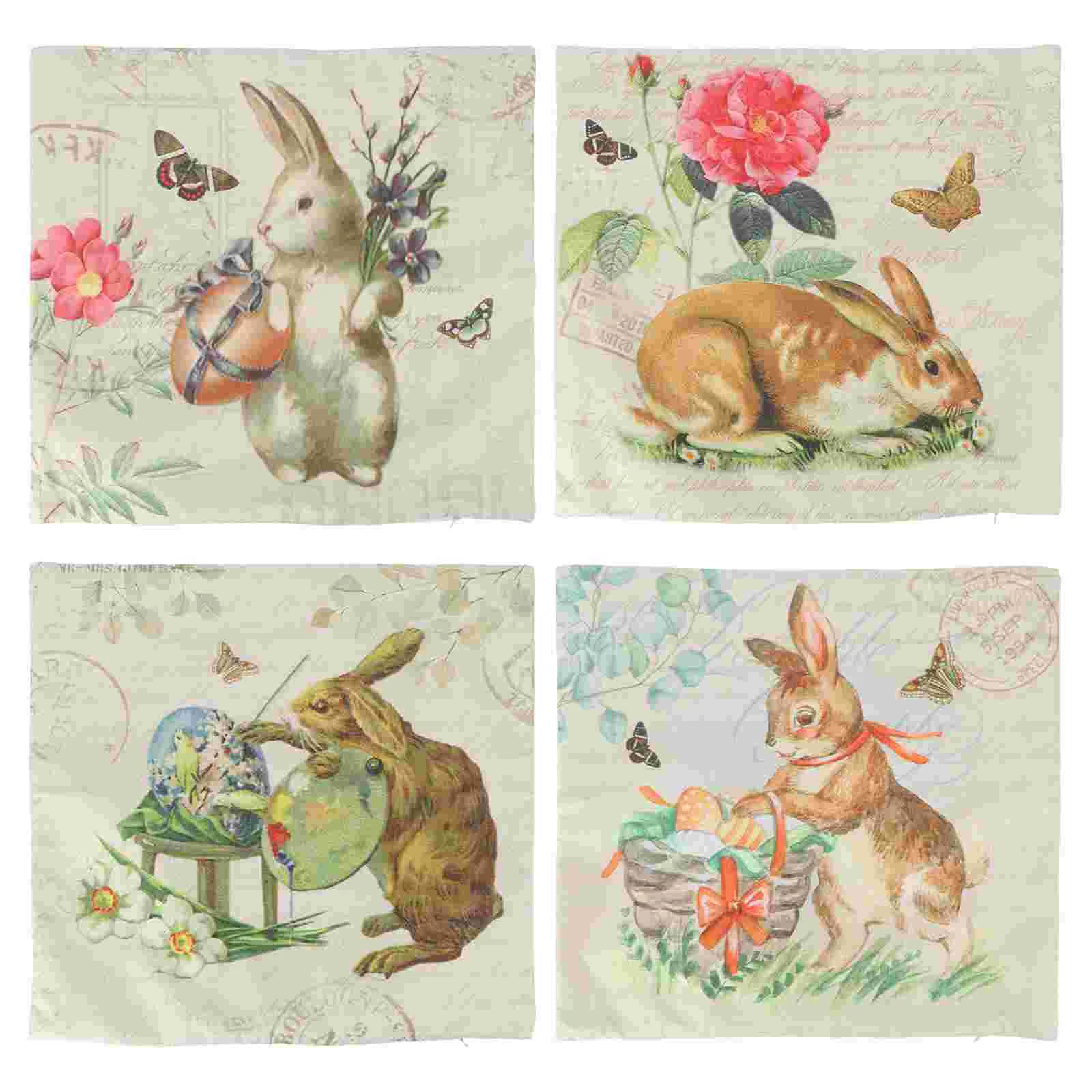 

4pcs Easter Pillowslip Pillow Case Pillow Cover Pillow Decor Decorative Pillowcase Pillow Protector for Home Bed Car
