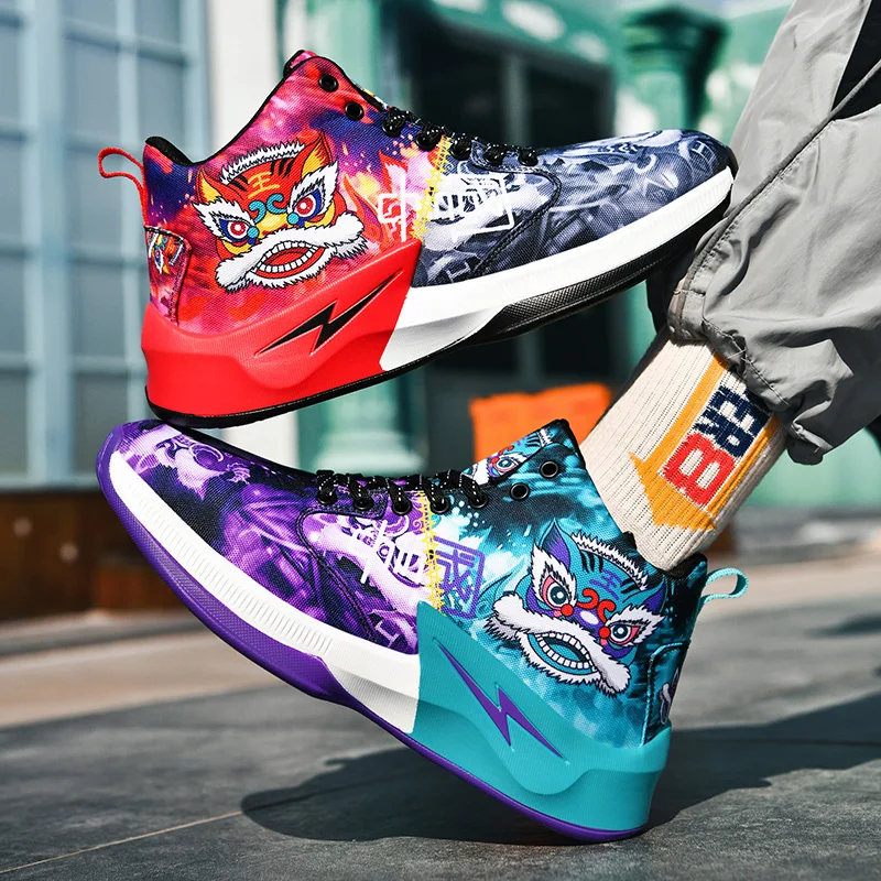 QQ-M983 2023 New Mens Basketball Sneakers Non-Slip Training Sports Shoes Wearable ForMotion Basketball Shoes for Kids