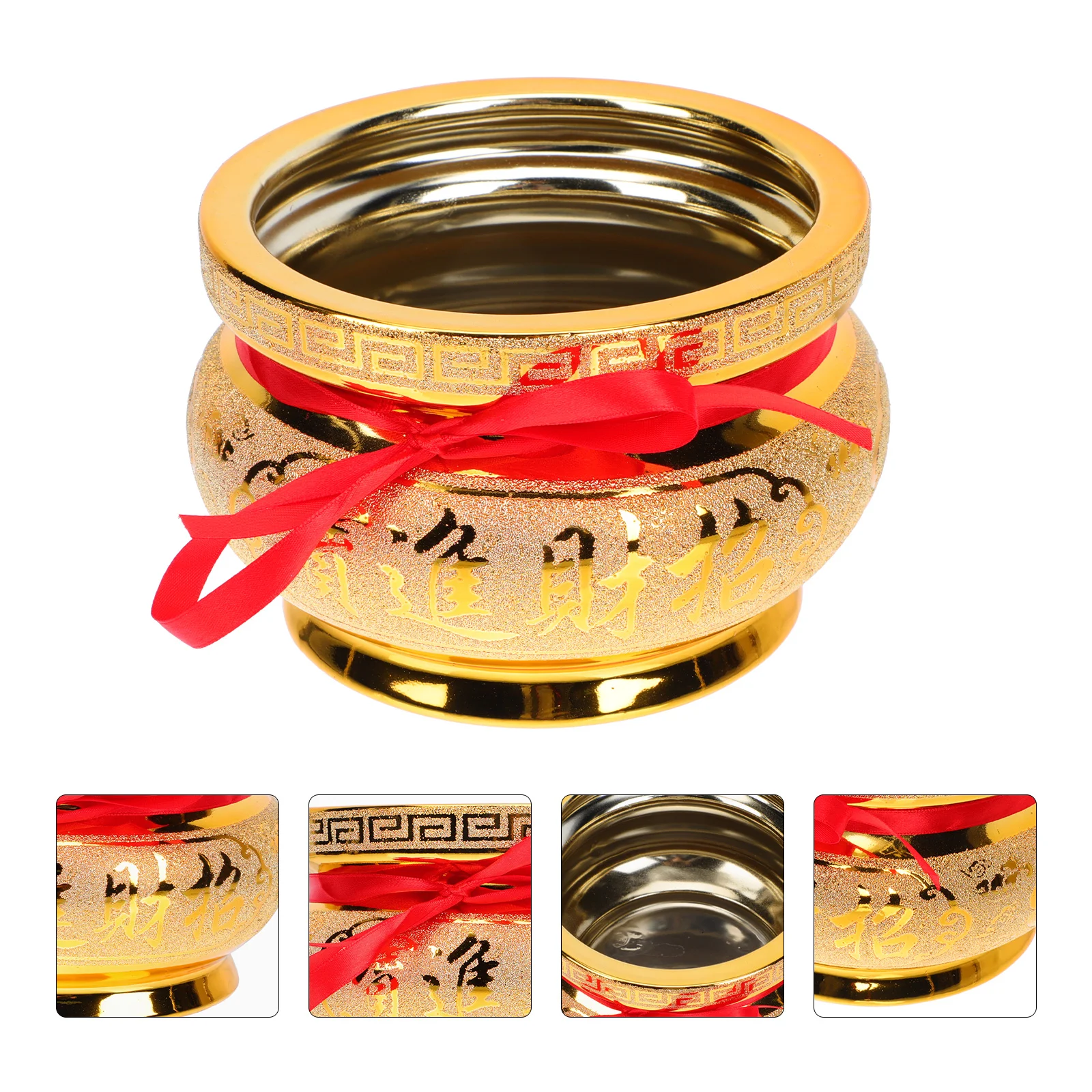 

Burner Treasure Bowl Holder Fengshui Chinese Cornucopia Censer Moneybasin Statue Ornament Ceramic Aroma Coil Conestick Furnace