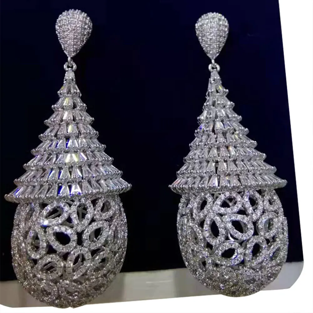 

GODKI New Multicolor Waterdrop Earrings For Women Wedding Party Cubic Zirconia Dubai Bridal Earring Jewelry Accessories