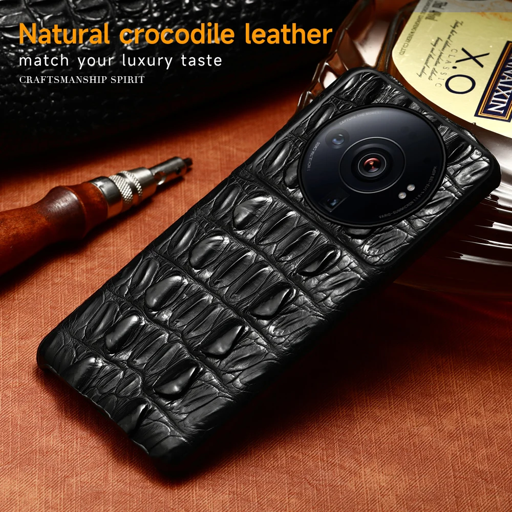 

Genuine Crocodile Leather Case for Xiaomi Mi 12S Ultra 12T 11 12 Lite 11T Poco X3 X4 Pro F3 F4 GT Cover For Redmi Note 10 11 Pro