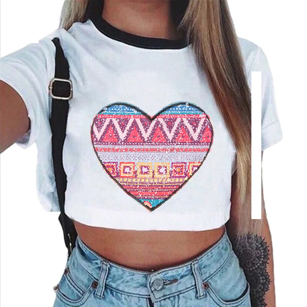 DIY вышитая нашивка аппликация в национальном стиле персиковое сердце ткань с