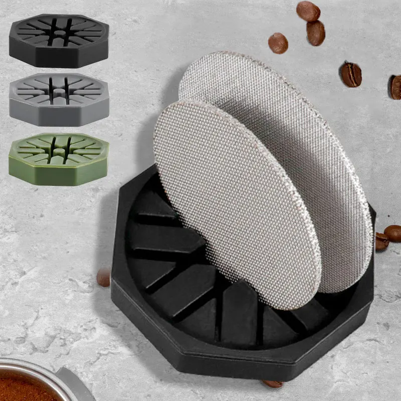 

53mm Puck Screen With Stand Reusable Contact Shower Screen With Silicone Holder