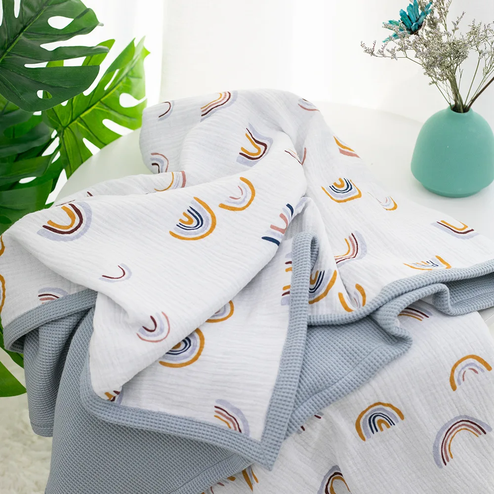 

Cotton Waffle Blanket Newborn Muslin Baby Bedding Warm Soft All Season Breathable Blankets Print Babies Accessories