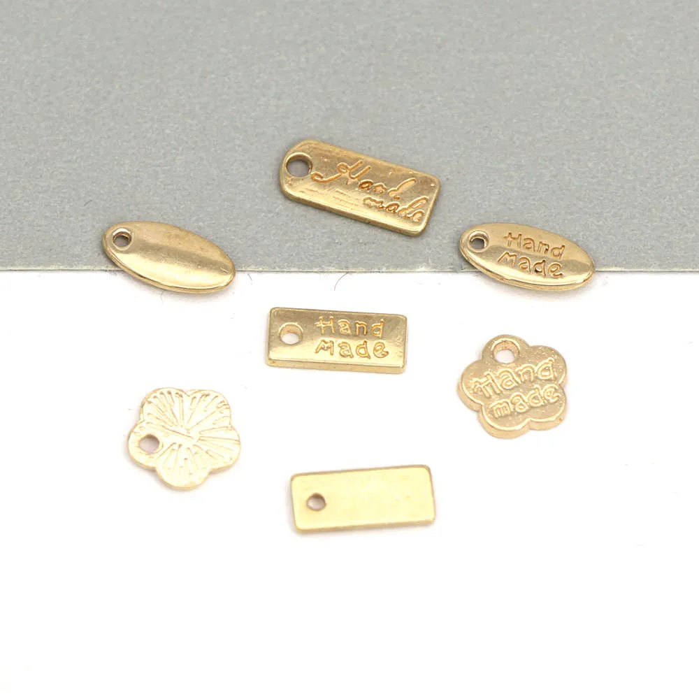 Золотые металлические метки прямоугольные овальные Цветочные этикетки ручной