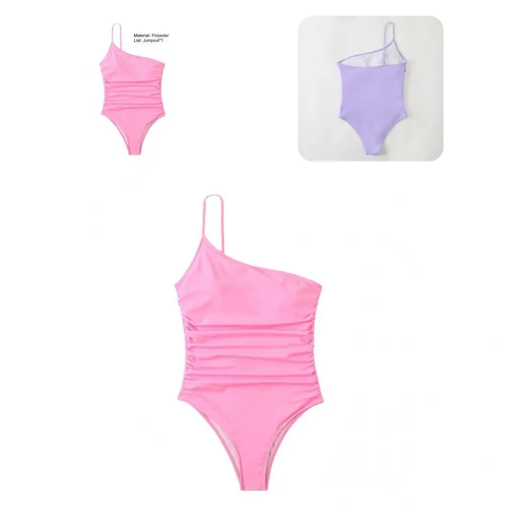 

Lightweight Beautiful One Off Shoulder Bodysuit Swimwear Good Elasticity Lady Monokini Wireless for Vacation
