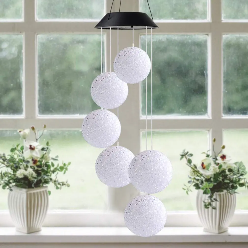 

Solar Light Outdoor Powered LED Wind Chime IP65 Waterproof For Garden Decor Color Changing Wind Chime Solar Powered Dropship