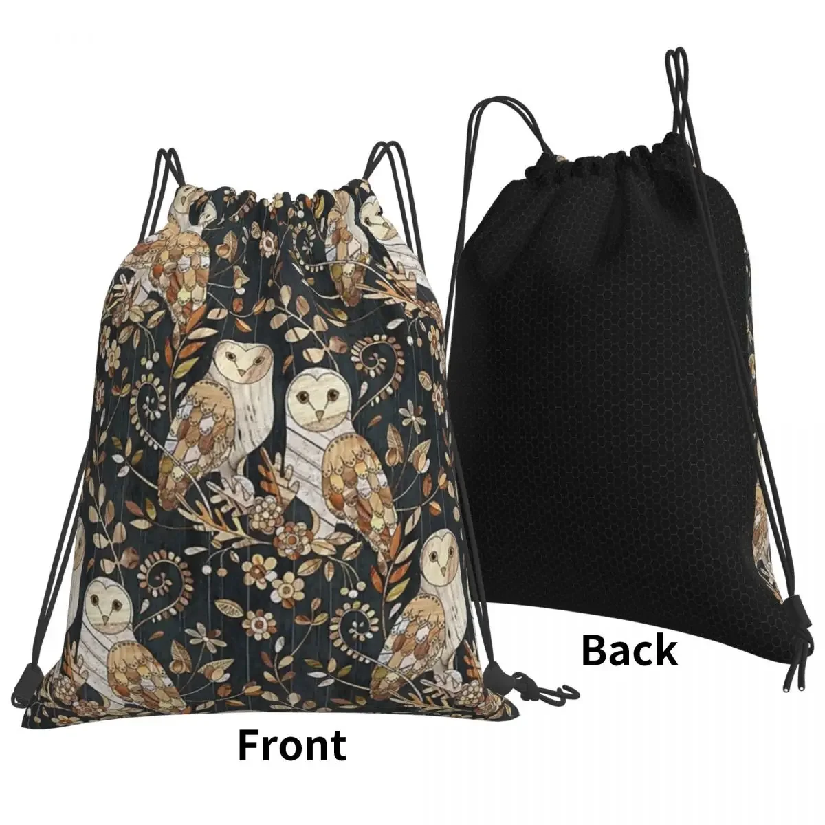 Деревянный рюкзак с коллажем в виде совы из страны чудес портативные сумки на