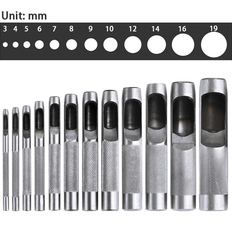 12 шт. набор дыроколов для ремня инструменты работы с кожей Дырокол прокладка