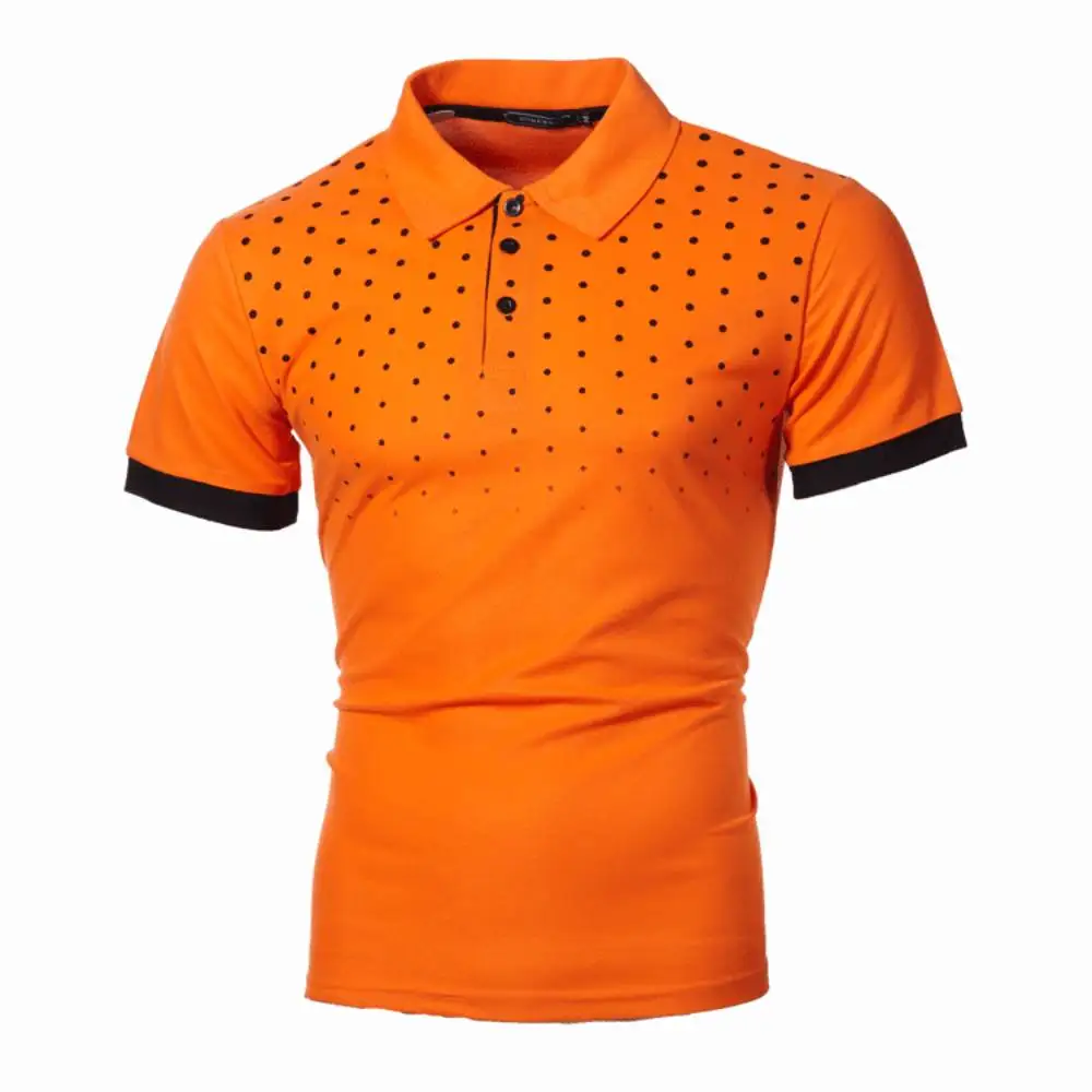 

Mens Polo Shirts Turn-Down Collar Short Sleeve Tshirt Polos Sports Casual Breathable Tops Tee Polka-Dot Men Streetwear S-5XL